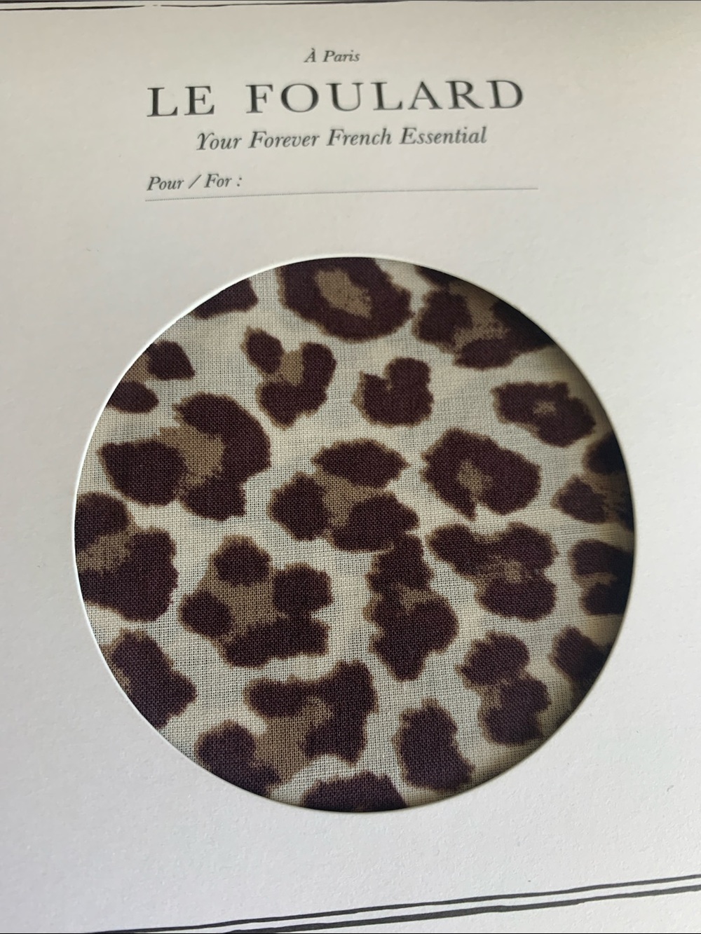 Sezane Le Foulard Leopard Print Scarf - 50 x 50 cm - NWT - Chic Brown Neutral - Picture 4 of 4